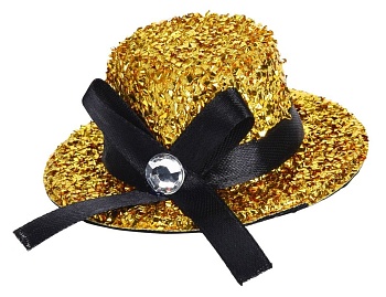 Карнавальный аксессуар "Кокетливая шляпка" на клипсе, золотая, Koopman International