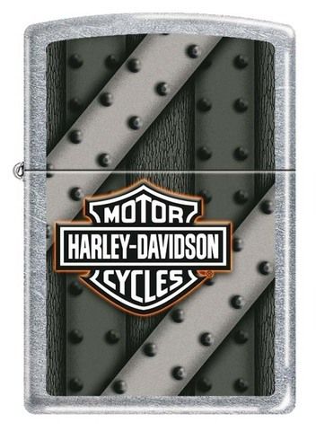Зажигалка ZIPPO Harley-Davidson®, латунь с покрытием Street Chrome™, серебристая, 36x12x56 мм
