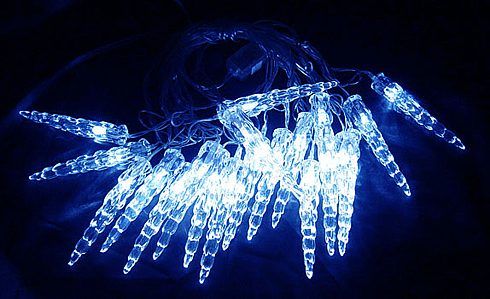 Электрогирлянда "Сосульки", 20 синих LED огней, 5,7+1,5 м, прозрачный провод, SNOWHOUSE фото 2