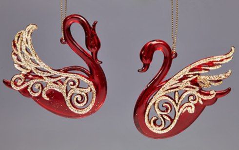 "Лебедь" красно-золотой, асс. 2, 7х12 см, NV Trading Co