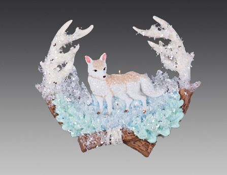 Ёлочная игрушка "Ледяная сказка - лиса", полистоун, 9х9.5 см, Holiday Classics