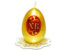 Пасхальная свеча-яйцо "ХВ", 4х6 см, Омский Свечной