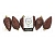 Набор ШИШКИ ЕЛОВЫЕ горький шоколад, пластик, 8 см (упаковка 6 шт.), Kaemingk