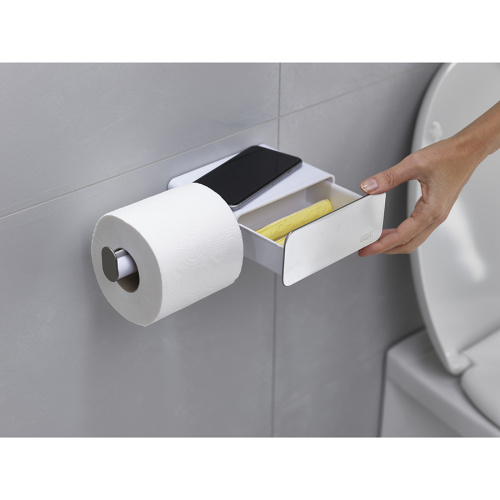 Держатель для туалетной бумаги с отсеком для хранения easystore steel фото 5