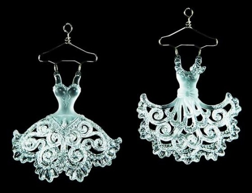 Ёлочное украшение "Ажурное платье", серебристое, 12 см, разные модели, Forest Market фото 3