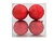 Набор однотонных пластиковых шаров, глиттер, красные, 100 мм, упаковка 4 шт., Winter Decoration