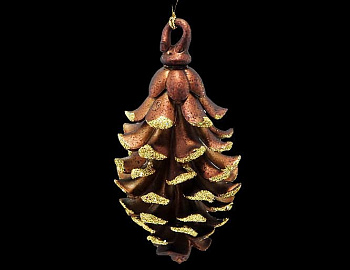 Ёлочное украшение ИЗЯЩНАЯ ШИШКА, акрил, медно-золотая, 12.7 см, Forest Market