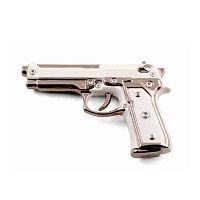 PISTOLETTO Пистолет 20х13 см (без подставки), керамика, цвет белый, декор платина, swarovski