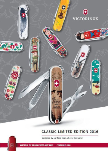 Нож-брелок Victorinox Classic LE 2016, 58 мм, 7 функций, 'Happy Folks', 0.6223.L1603 фото 3