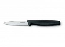 Нож Victorinox Standart для очистки овощей, летвие 8 см, серрейторная заточка, черный