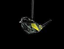 Ёлочное украшение "Хрустальная птичка", акрил, прозрачно-золотистая, 6 см, Forest Market