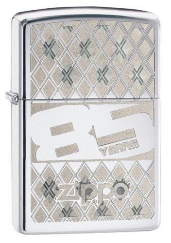 Зажигалка ZIPPO 85 с покрытием High Polish Chrome, латунь/сталь, серебристая, 36x12x56 мм, 29438