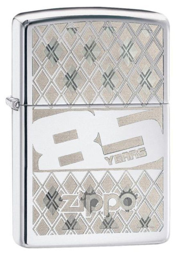 Зажигалка ZIPPO 85 с покрытием High Polish Chrome, латунь/сталь, серебристая, 36x12x56 мм, 29438