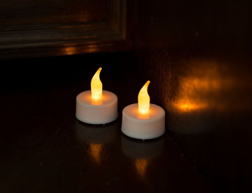 Свечи чайные "Эмми", мерцающие, белые, набор 2 шт., таймер, батарейки, Koopman International фото 2