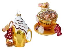 Набор ёлочных игрушек МЫШКИ 'ДОЛЬЧЕ ВИТА', стекло, 11 см, 2 шт., Winter Deco