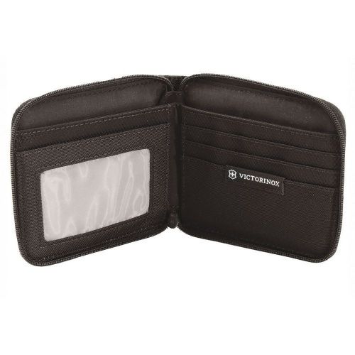 Бумажник Victorinox Tri-Fold Wallet, на молнии, чёрный, 11x1x10 см фото 2