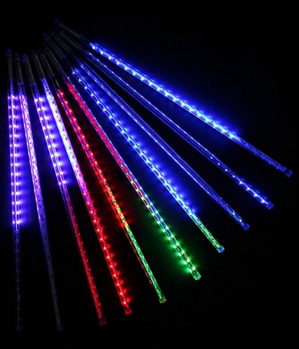 Комплект "Тающие сосульки", 10х50см 480 RGB LED-ламп, 24V, 10 м, черный провод, уличная, Kaemingk