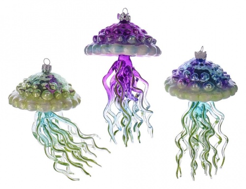 Ёлочная игрушка "Изящная медуза", стекло, 15 см, Kurts Adler