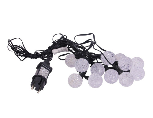 Гирлянда "Хрустальная сказка", 12  RGB LED-огней, 5.5+5 м, черный провод, уличная, Kaemingk фото 2