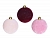Набор стеклянных ёлочных шаров "Велютто", бело-розовые, розовые и бордовые, 8 см, упаковка 12 шт., Koopman International