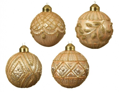 Набор стеклянных шаров "Карлотта", перламутровые, 8 см (упаковка 12 шт.), Kaemingk