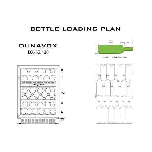 Винный шкаф Dunavox DX-53.130DBK/DP фото 2