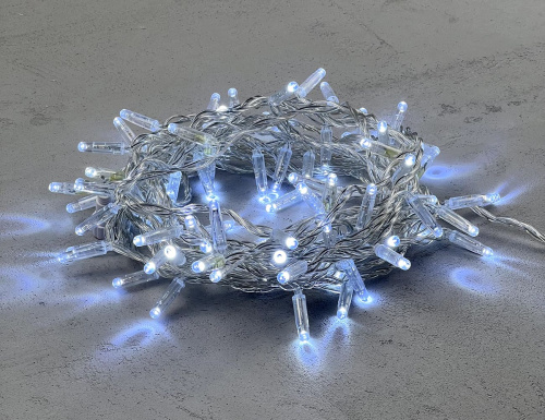 Гирлянды на дерево Клип Лайт Quality Light Cap 30 м, 300 холодных белых LED ламп, прозрачный ПВХ, IP65, BEAUTY LED фото 4