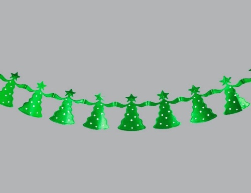 Гирлянда ЁЛОЧКА из фольги, глянцевая, зелёная, 2.1 м, Holiday Classics фото 2