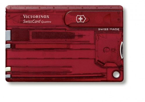 Швейцарская карточка Victorinox SwissCard Quattro, красная, 0.7200.T