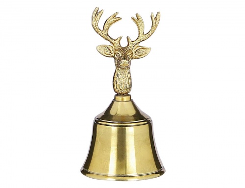 Настольный колокольчик "Олень", алюминий, золотой, 12х6.5 см, Edelman
