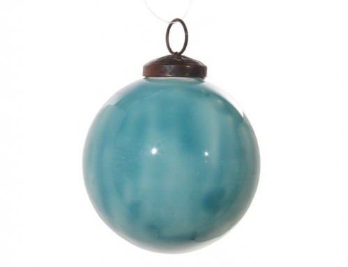 Набор ёлочных шаров MAGIC MILK, стекло, голубой, 8 см (6 шт.), SHISHI