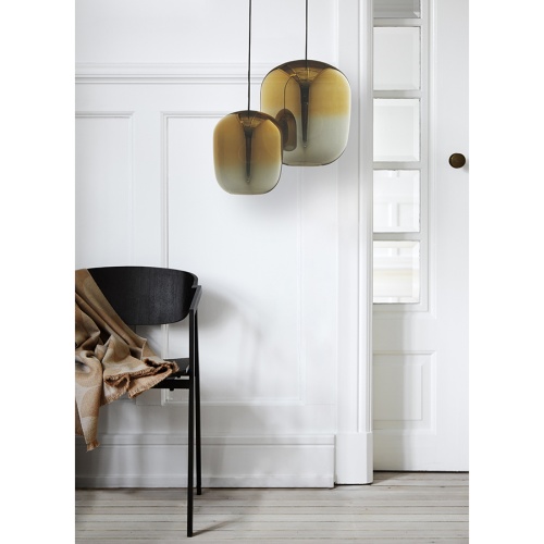 Лампа подвесная ombre, 30хD25 см, стекло, золото фото 3