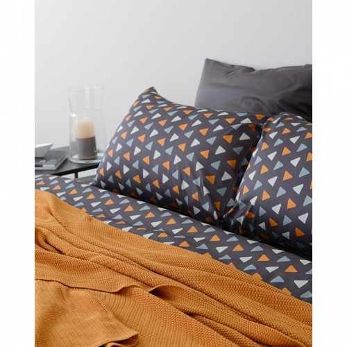 Комплект постельного белья двуспальный из сатина мятного цвета с принтом triangles из коллекции wild фото 5