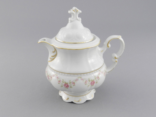 Заварочный чайник Leander 0,35л соната, фарфор, зелёный, белый