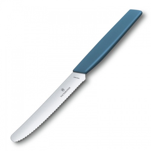 Нож Victorinox столовый, 11 см волнистое, васильково-синий фото 2