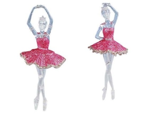 Ёлочное украшение "Балерина -" рука вверху, прозрачная с розовым, акрил, 17.5 см, Forest Market фото 2