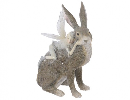 Статуэтка "Фея на кролике", полистоун, 15x14x22 см, Kaemingk фото 2