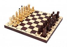 Шахматы обиходные лак с темной доской