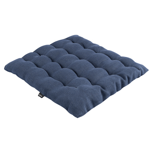 Подушка на стул из стираного льна синего цвета из коллекции essential, 40х40x4 см фото 2