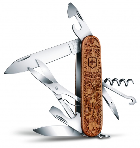 Нож Victorinox Climber Wood Swiss SE 2021, 91 мм, 12 функций, дерево (подар. упаковка) фото 2