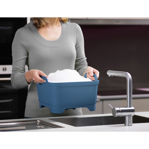 Контейнер для мытья посуды wash&drain™, синий фото 2