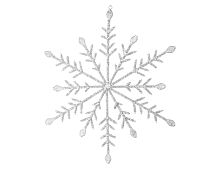 Снежинка ЛУЧИАНА, стеклянный бисер, серебряная, 35 см, Koopman International
