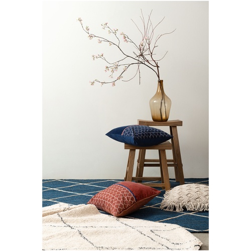 Чехол на подушку из хлопкового бархата с геометрическим принтом из коллекции ethnic, 45х45 см фото 6