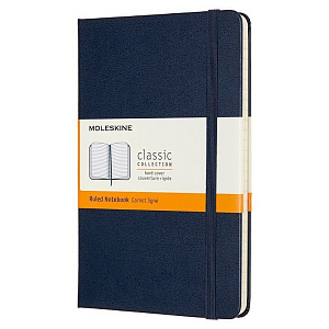 Блокнот Moleskine Classic Medium, 240 стр., синий, в линейку