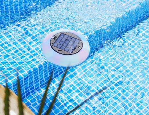 Плавающий светильник для бассейна FUNNY POOL, RGB LED-огни мерцающие, батарейки, подзарядка от солнечного света, 19х9 см, STAR trading фото 2
