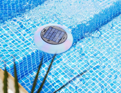 Плавающий светильник для бассейна FUNNY POOL, RGB LED-огни мерцающие, батарейки, подзарядка от солнечного света, 19х9 см, STAR trading фото 3