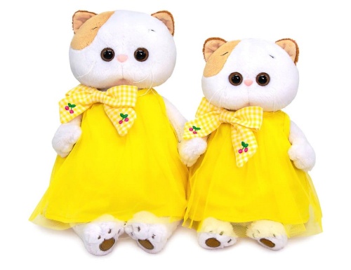 Мягкая игрушка Кошечка Лили в желтом платье с бантом 24 см, Budi Basa фото 4