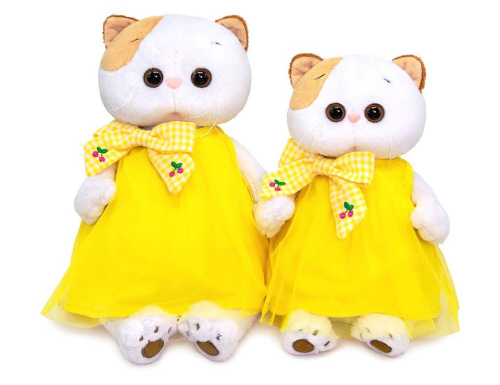 Мягкая игрушка Кошечка Лили в желтом платье с бантом 24 см, Budi Basa фото 3