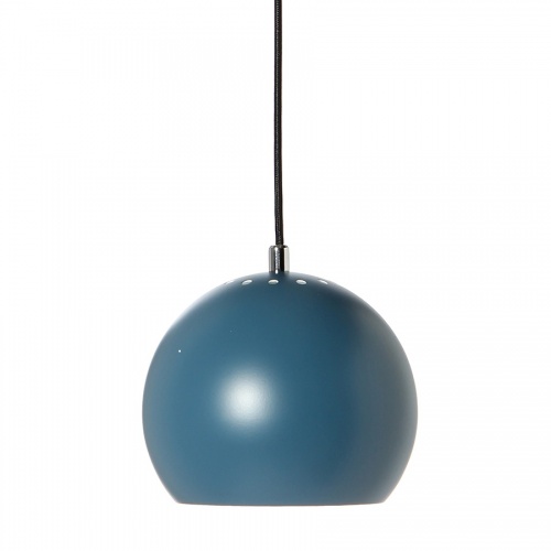 Лампа подвесная ball, серо-голубая матовая, черный шнур