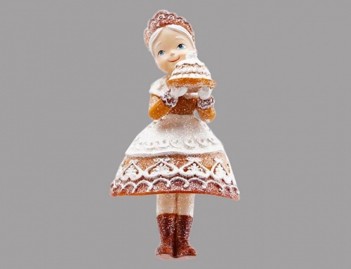 Ёлочная игрушка "Миссис пряничка", полистоун, 13 см, EDG